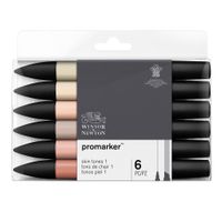 Winsor & Newton Promarker Pack of 6 Skin Tones Set 1