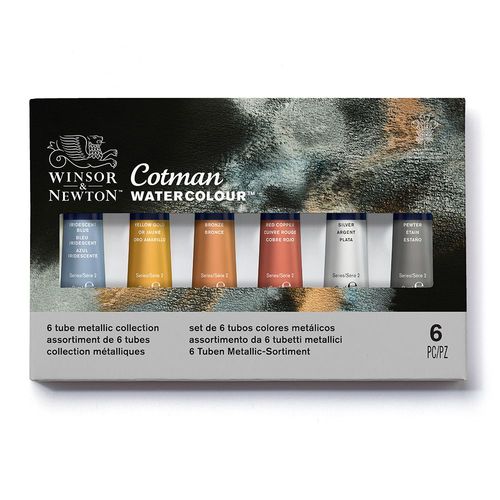 Image of Winsor & Newton Cotman Watercolour Metallic 6 x 8ml Set