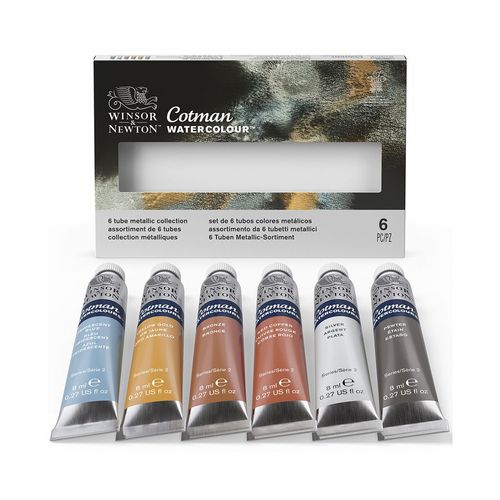 Image of Winsor & Newton Cotman Watercolour Metallic 6 x 8ml Set