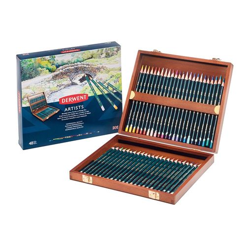 Image of Derwent Artists Pencils 48 Wooden Box