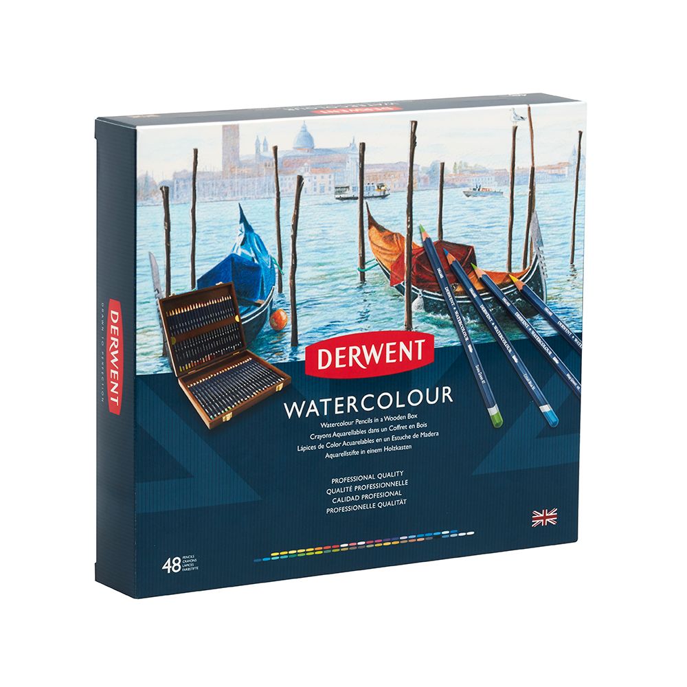 Derwent Watercolour Pencils 48 Wooden Box | Bromleys Art Supplies