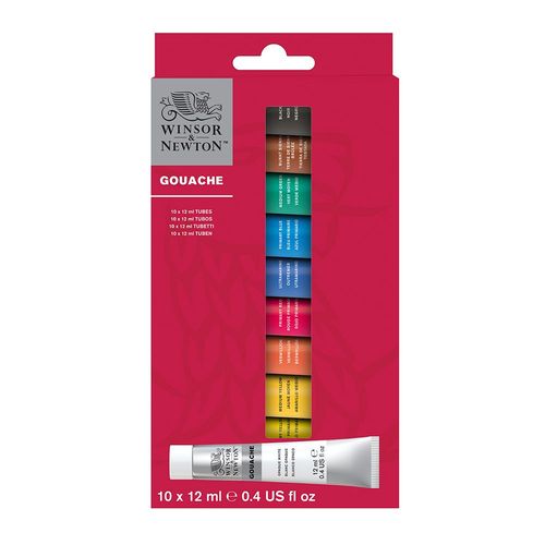 Image of Winsor & Newton Gouache Paint 10 x 12ml Tube Set