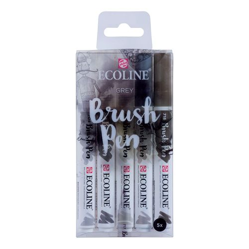 Image of Ecoline Brush Pen Set of 5 Grey