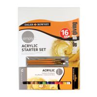 Daler Rowney Simply Acrylic Paint 16 Piece Starter Set