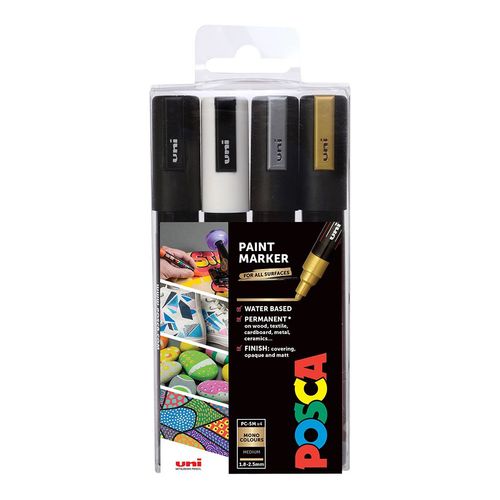 Image of Uni POSCA PC-5M Paint Markers Set of 4 Mono Colours