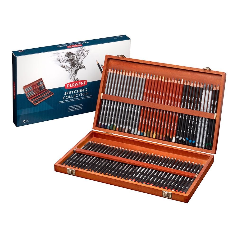 Derwent Pastel 72 Pencils Wooden Box | Bromleys Art Supplies