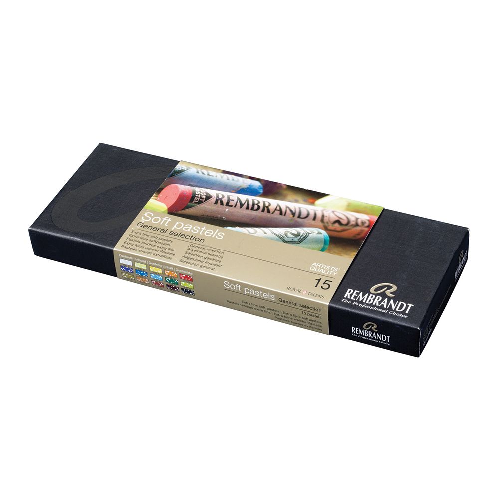 Rembrandt Soft Pastels 15色セット 木箱入り Rembrandt Soft Pastels - Starter Set (15 Whole Pastels) | Bromleys