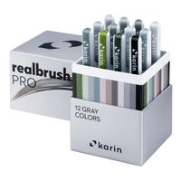 Karin Realbrush PRO Brush Pen Grey Colours Set of 12