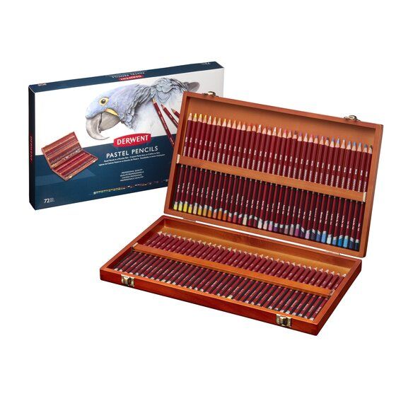 Derwent Pastel 72 Pencils Wooden Box | Bromleys Art Supplies