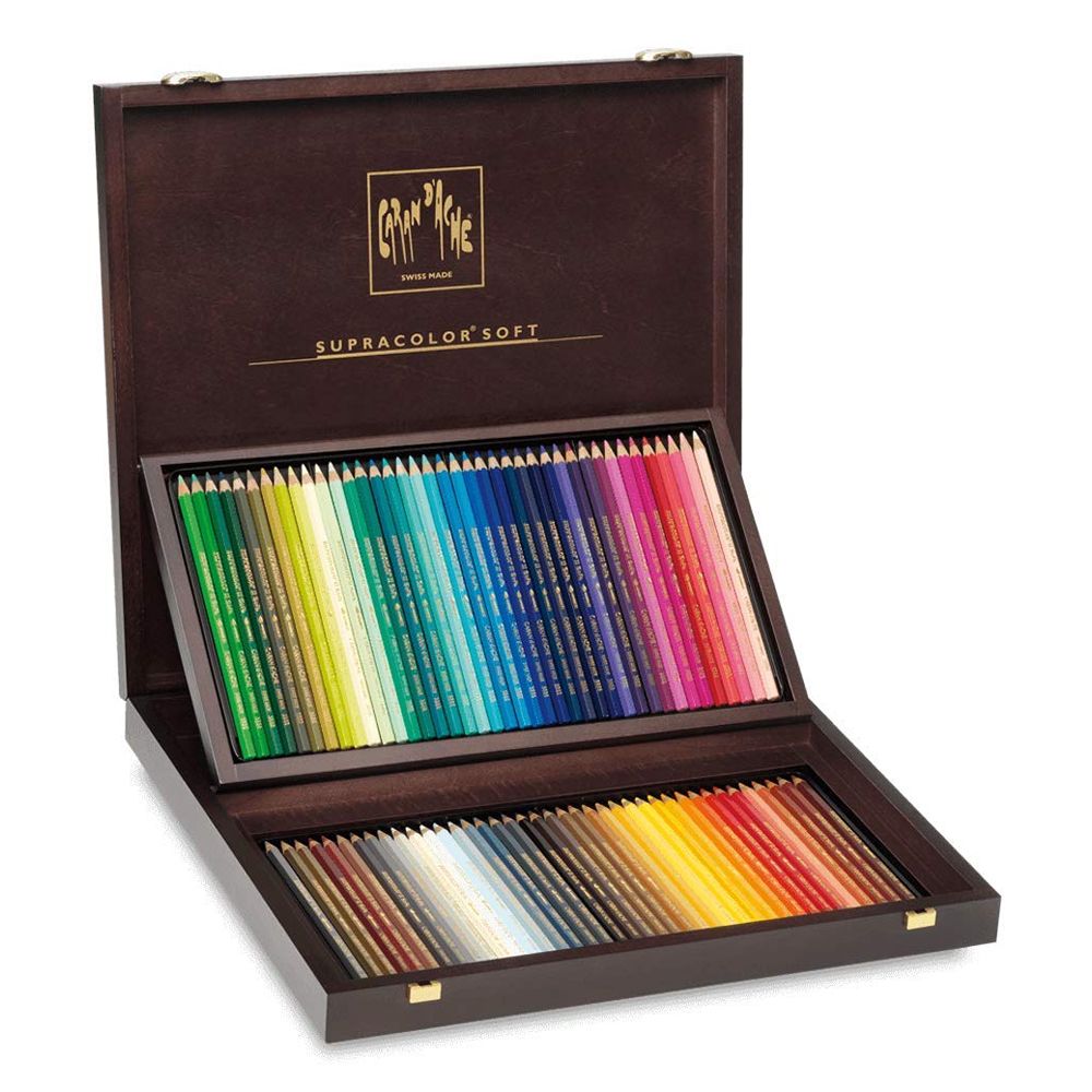 Caran d'Ache Supracolor Soft 80色セット Supracolor Wooden Box Set 80 Assorted Colours | Bromleys Art Supplies