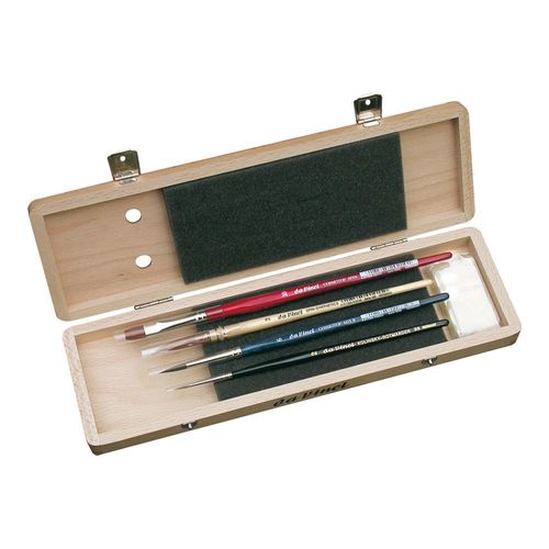 Image of da Vinci Watercolour Brush Set in Light Wooden Box