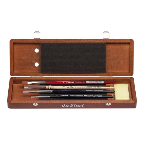 Image of da Vinci Watercolour Brush Set in Dark Wooden Box