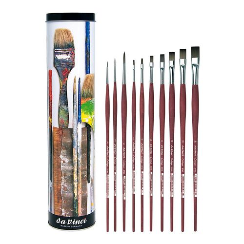 Image of Da Vinci College Synthetic Long Handle 10 Brush Tin Set