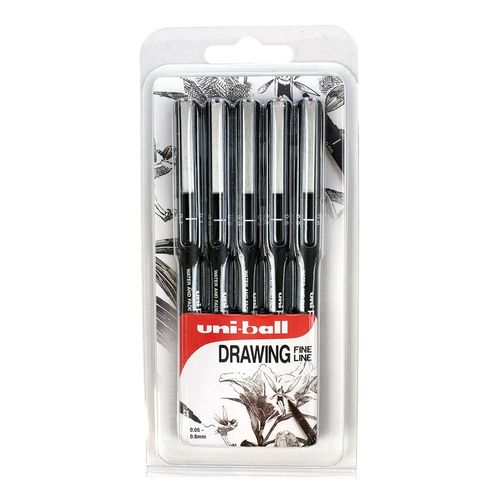 Uni Pin Fine Line Pen Packs 5 Pen Pack | Bromleys Art Supplies