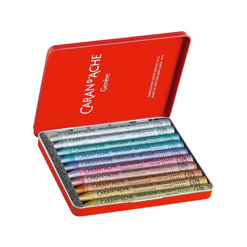 Image of Caran d'Ache Neocolor I Wax Pastels Metallic Colours Set