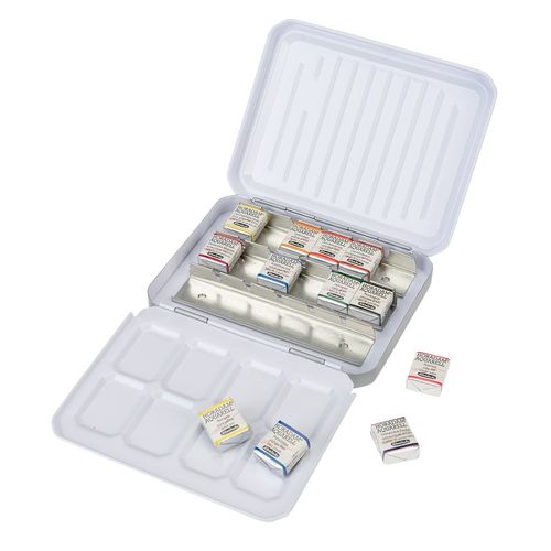Image of Schmincke Horadam Aquarell Watercolour Paint Floral Metal Tin Set 12 Half Pan