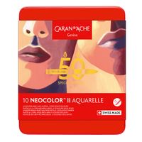 Caran d’Ache Neocolor II Aquarelle Watersoluble Wax Pastel Set of 10 Portrait Colours
