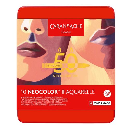 Image of Caran d’Ache Neocolor II Aquarelle Watersoluble Wax Pastel Set of 10 Portrait Colours