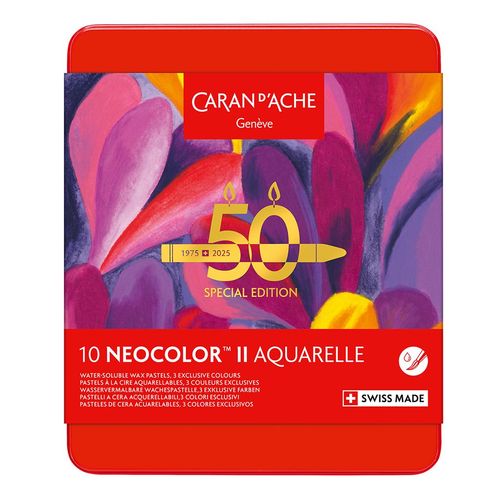 Image of Caran d’Ache Neocolor II Aquarelle Watersoluble Wax Pastel Set of 10 Pop Colours
