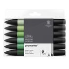 Thumbnail 1 of Winsor & Newton Promarker Pack of 6 Green Tones