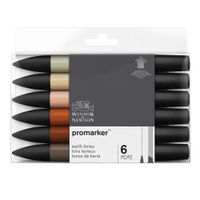 Winsor & Newton Promarker Pack of 6 Earth Tones