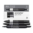 Thumbnail 1 of Winsor & Newton Promarker 3 Grey Tones Set