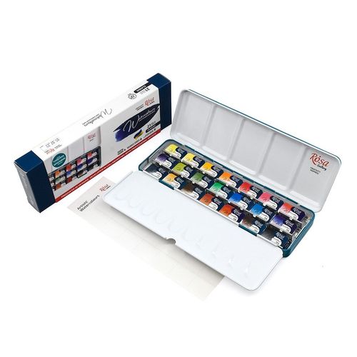 Image of Rosa Gallery Watercolour Classic 21 Whole Pan Metal Tin Set
