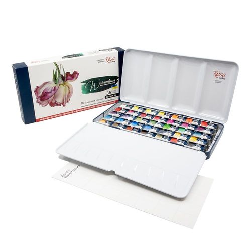 Image of Rosa Gallery Watercolour Botanical 35 Whole Pan Tin Set