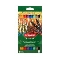 Derwent Academy Twin-Tip Brush Markers Set of 8