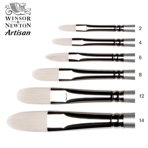 Image of Winsor & Newton Artisan Brushes - Filbert Long Handle