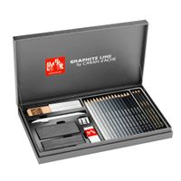 Graphite Line Satin Box Gift Set by Caran d'Ache