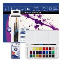 Daler-Rowney Aquafine Watercolour 24 Half Pan Bundle