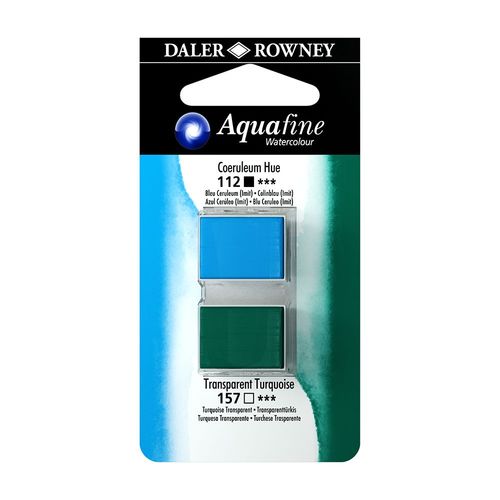 Image of Daler Rowney Aquafine Watercolour Half Pan Twin Sets