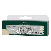 Faber-Castell PITT Artists Pen Set of 4 Black and White