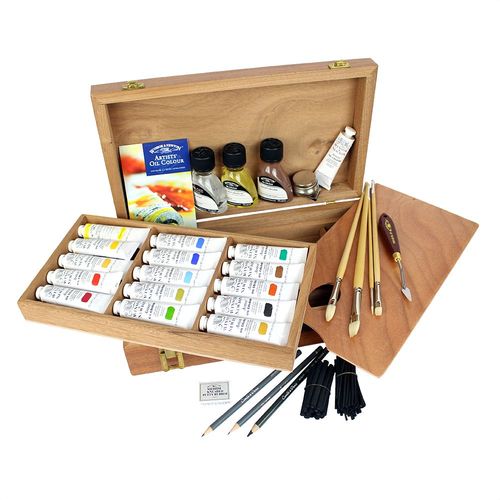 Image of Winsor & Newton Kensington Oil Painting Wooden Box Set