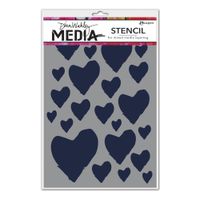 Dina Wakley Media Stencil The Best Hearts