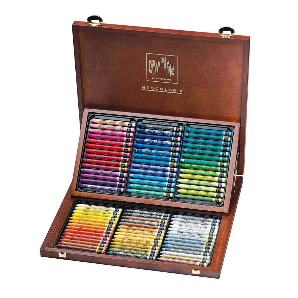 Caran d'Ache Neocolor II 84色セット Caran D'Ache Neocolor II Watersoluble Crayon Set of 84 In a