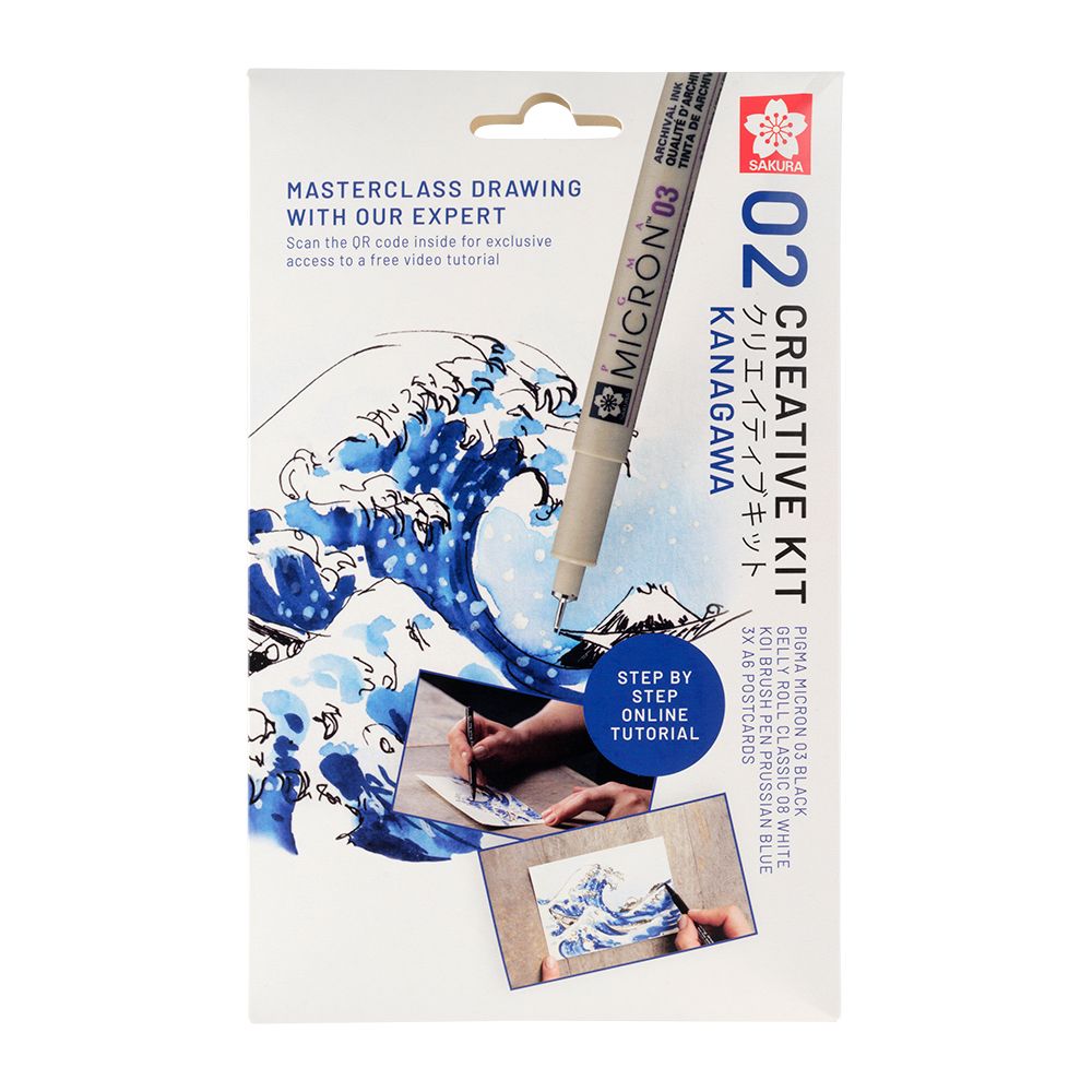 SAKURA RAY LIGHT THERAPY PEN セット Sakura Creative Kit Great Wave off Kanagawa | Bromleys Art Supplies