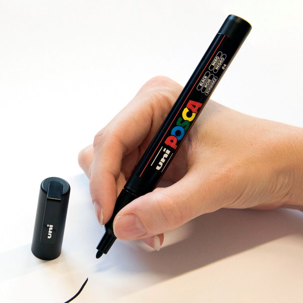 Uniposca Nero Posca - Set Di Pennarelli A Punta Larga - OP'R, PC-17K, PC-8K Pennarelli Uniposca - Foto 7