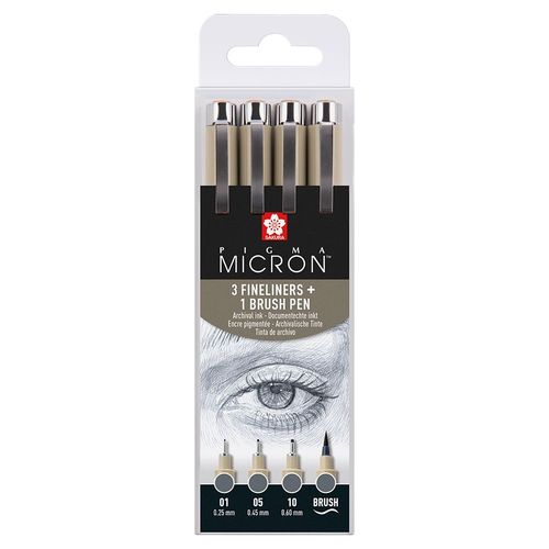 Image of Sakura Pigma Fineliner Set of 4 Cool Grey Pens