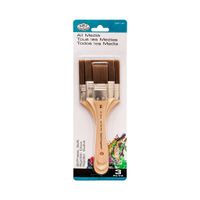 Royal & Langnickel Brown Taklon Large Flat All Media Brush Set - 3 Piece