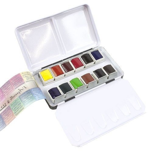 Image of Sennelier L'Aquarelle Watercolour Metal Tin of 12 Half Pans