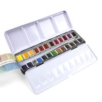 Sennelier L'Aquarelle Watercolour Metal Tin of 24 Half Pans