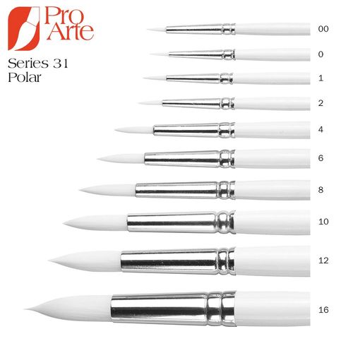 Image of Pro Arte Polar Series 31 White Nylon Round Brush