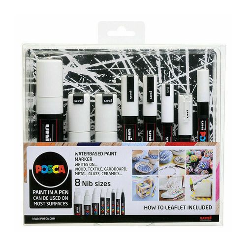 Image of Uni POSCA Paint Marker Set of 8 White