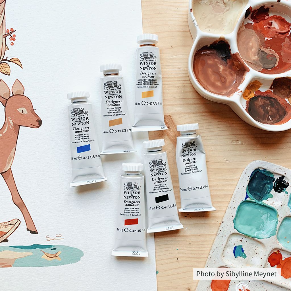 Winsor & Newton Designers Gouache - Tubo 14 Ml Verde Veronese, Colore Opaco Ad Alta Copertura Per Artisti E Illustratori