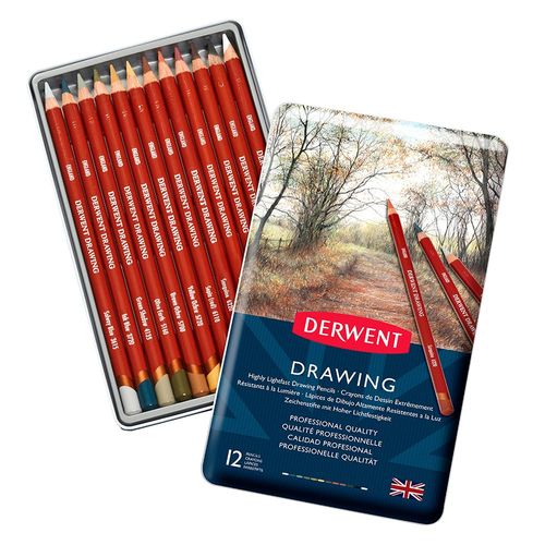 Derwent Drawing Pencils Tin Tin of 12