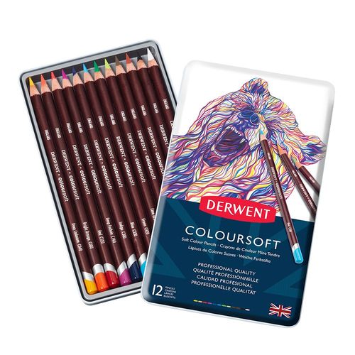 Derwent Coloursoft Pencil Tins Tin of 12