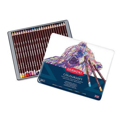 Derwent Coloursoft Pencil Tins Tin of 24