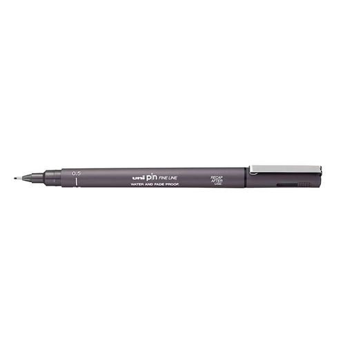 Uni Pin Fine Line Pens from Uni-Ball Dark Grey 0.5mm
